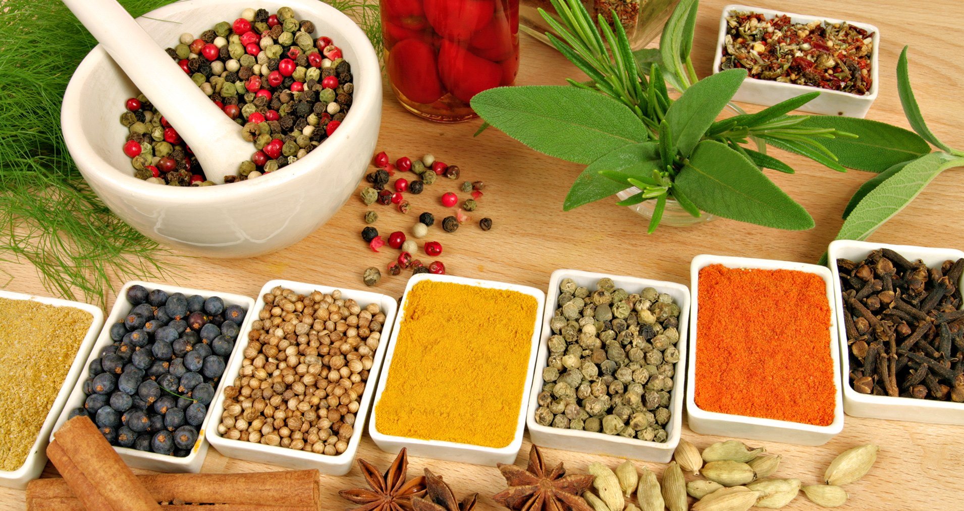 Different types of herbs, known for their natural healing properties, are used in ayurvedic medicine.